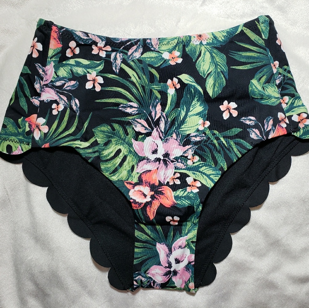 Vanilla Beach scalloped high waist bikini bottom